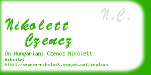 nikolett czencz business card